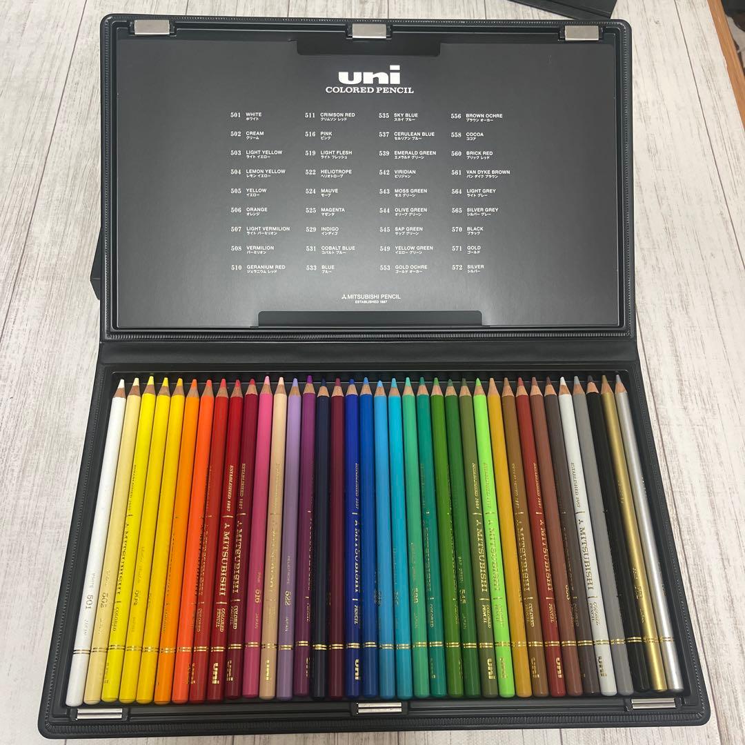 uni 色鉛筆セット 36色 他、色鉛筆画スタートセット