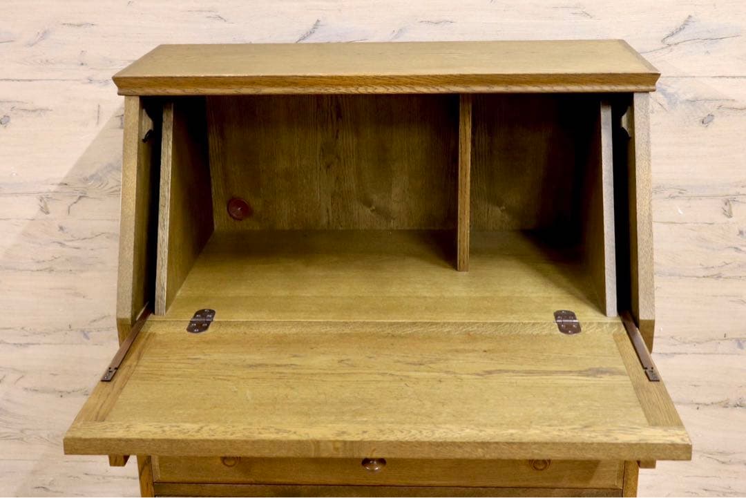 GMIK160○勇峰工芸 ライティングビューロー チェスト デスク 引き出し