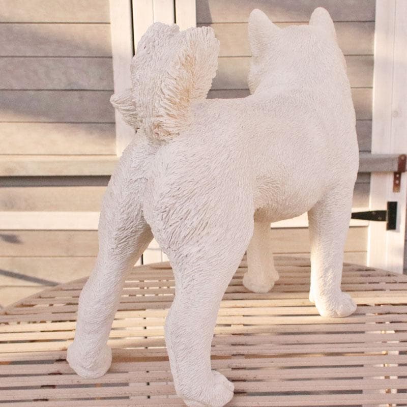 白い柴犬 置物 オブジェ かわいい インテリア 375-222