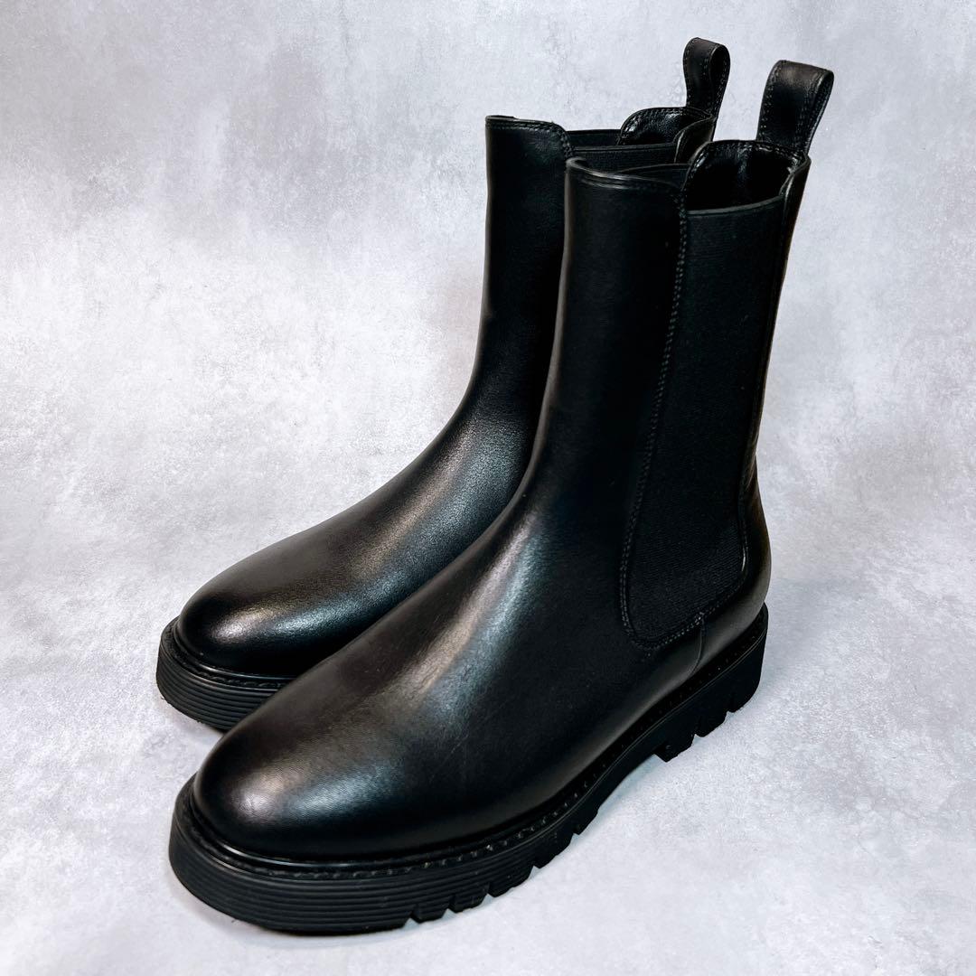 ☆ほぼ新品☆【スローブイエナ】サイドゴアブーツ (37) 本革 トラックソール