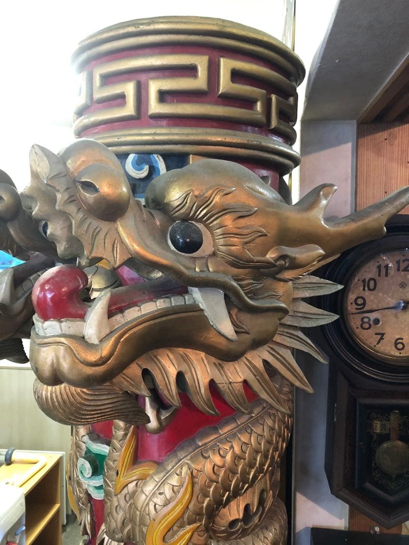 中華街の柱　龍柱　２本セット