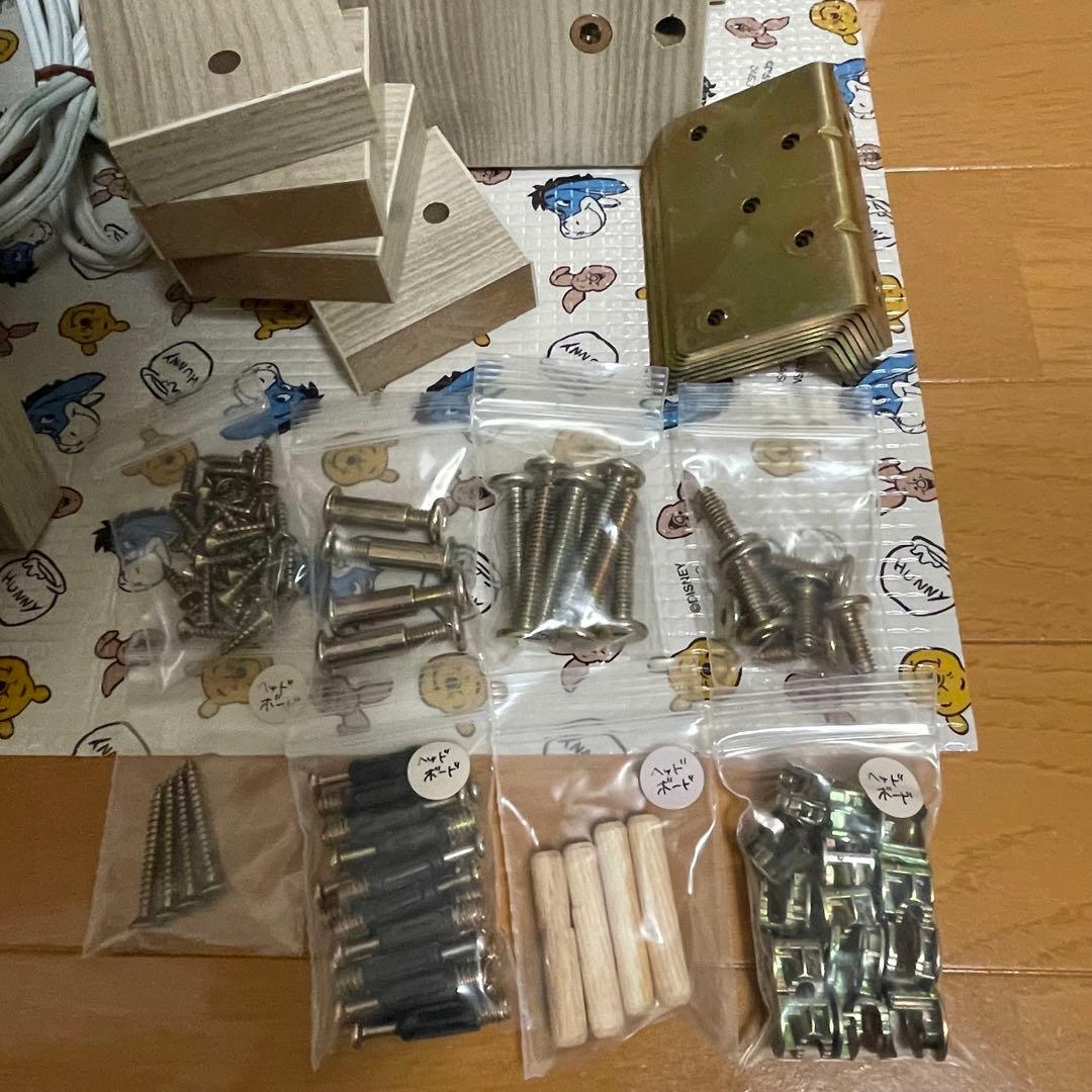 アッシュホワイト ダブルベッドフレーム 収納付き