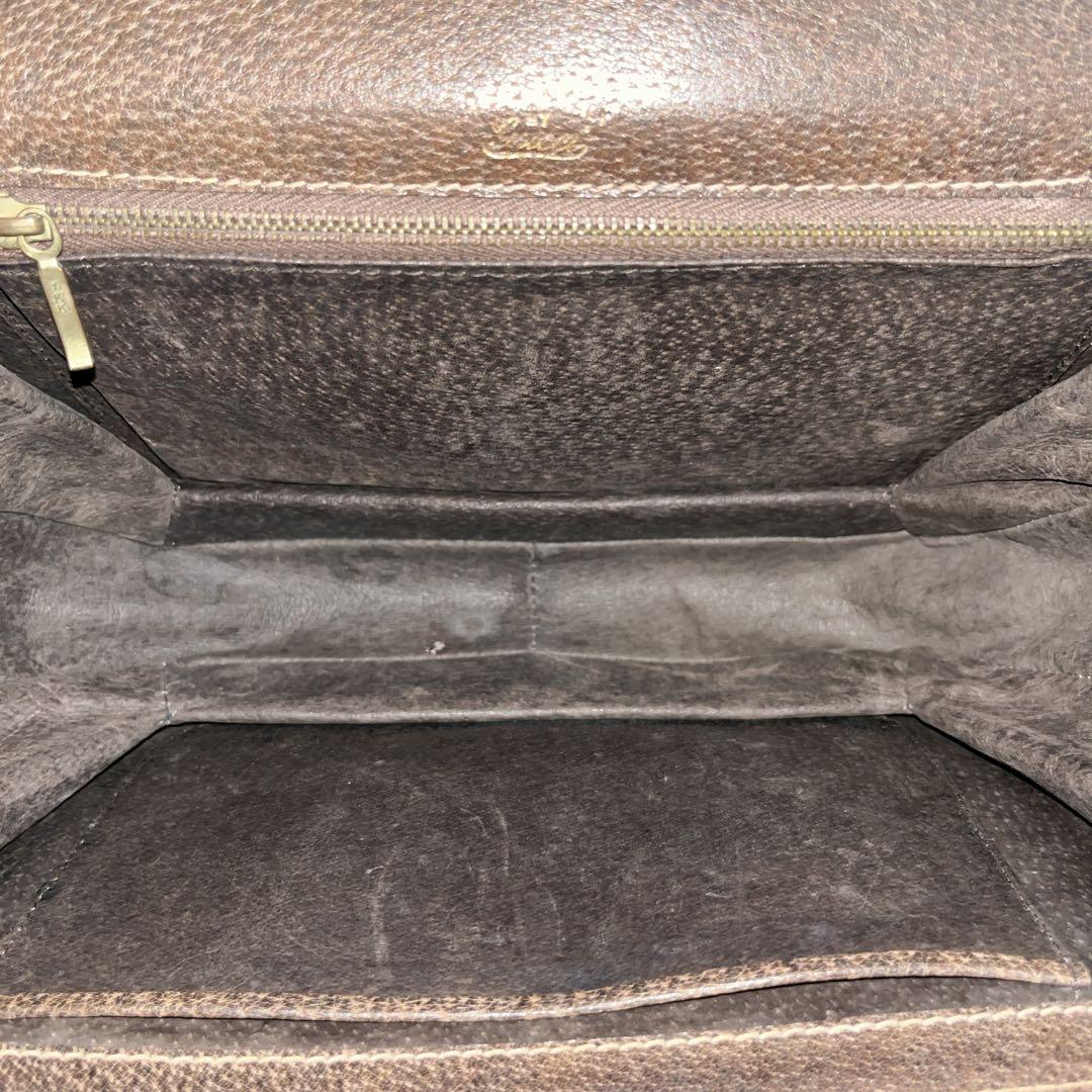 オールドグッチ　ショルダーバッグ　GGスプリーム　Gロゴ　ベージュ　PVCレザー