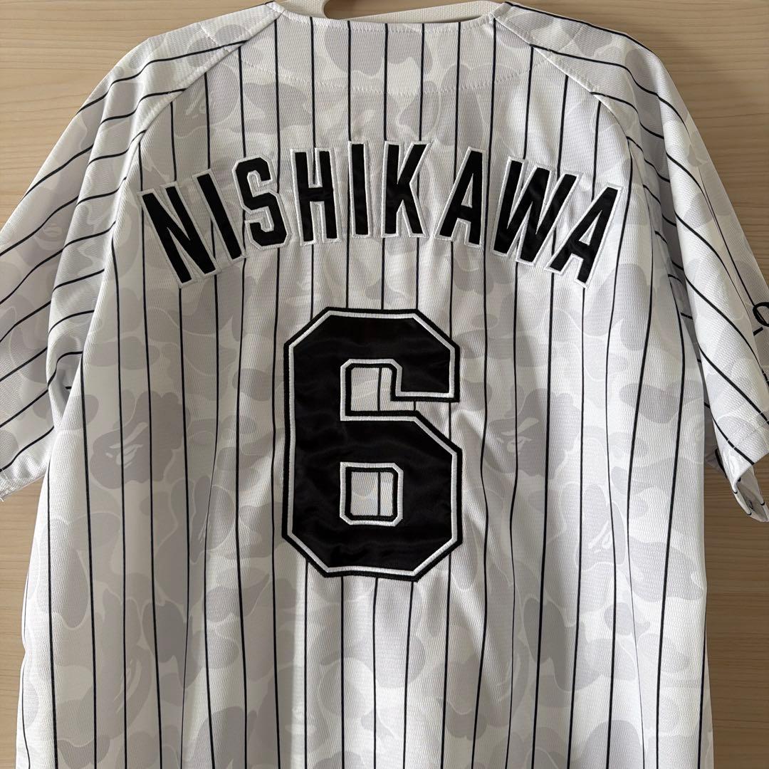 【美品】千葉ロッテマリーンズ　西川史礁選手BAPEコラボ　ユニフォームLサイズ