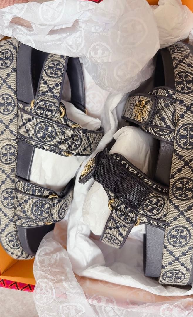 靴 Tory Burch T Monogram 7.5 US