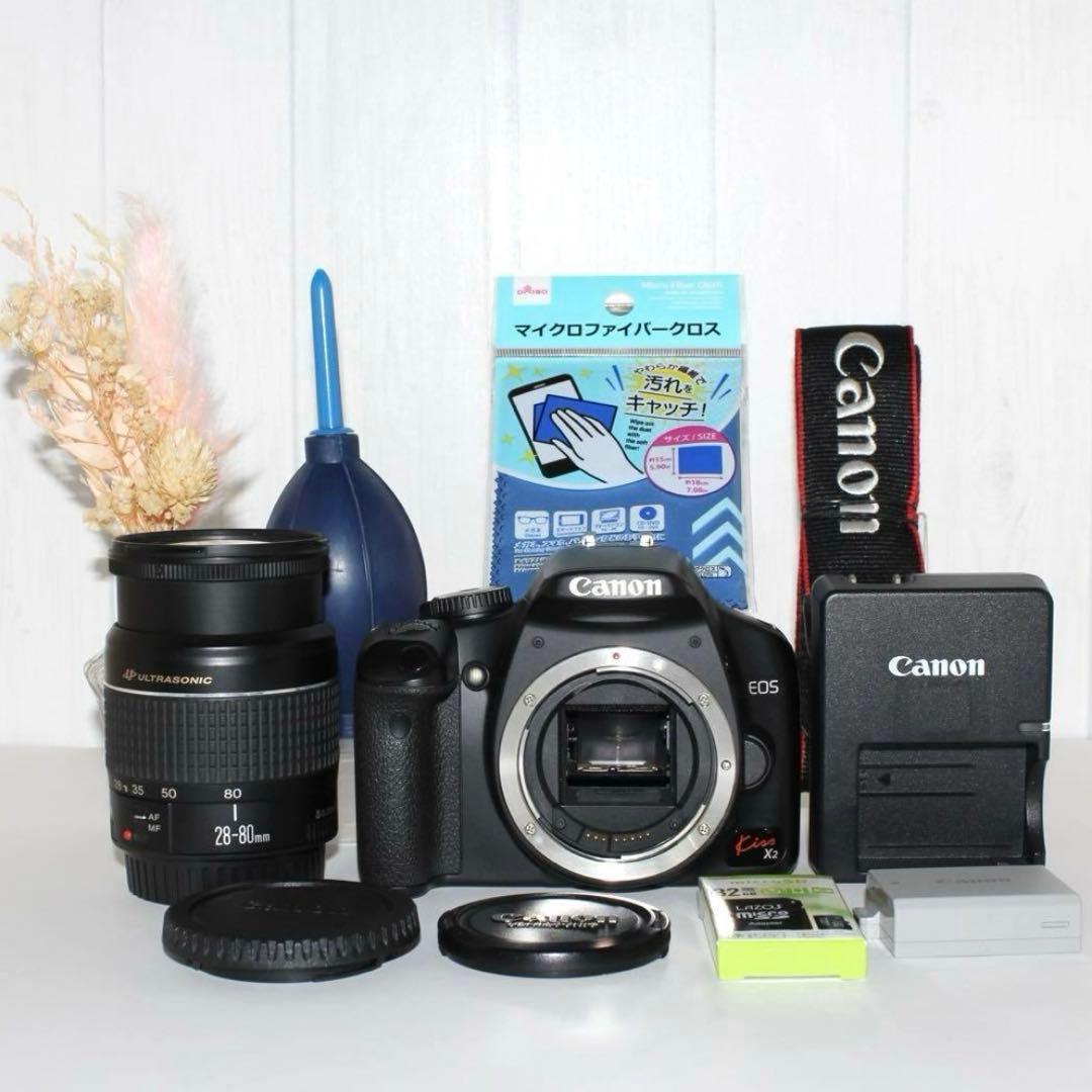 Canon Kissx2 一眼レフカメラ　本体　28-80mmレンズ付き