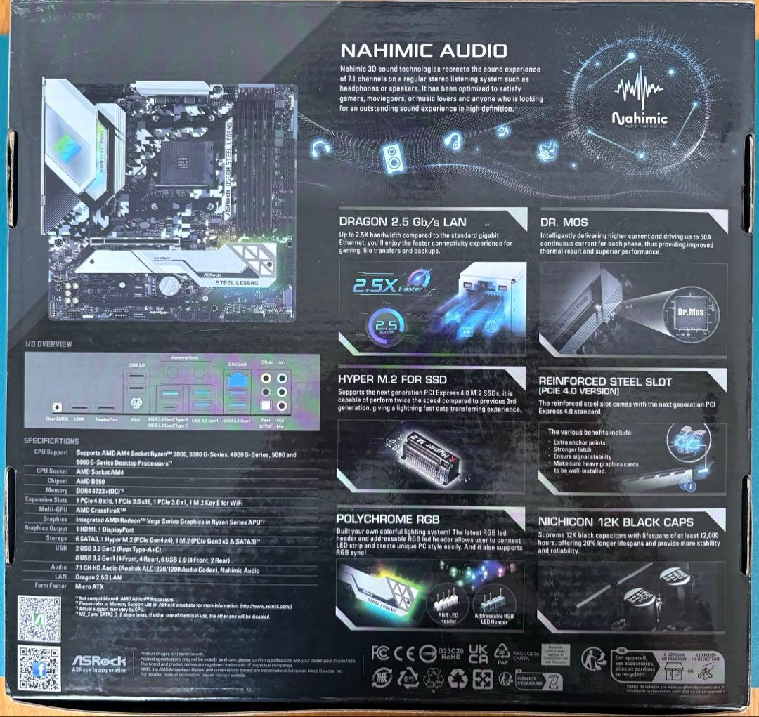 ASRock B550M STEEL LEGEND｜mATX【ジャンク】