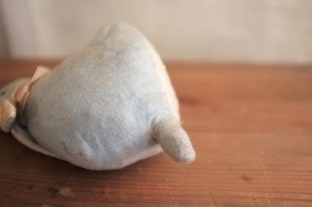 フランス 青いうさぎさんと薔薇色のリボンb ドール テディベア アンティーク