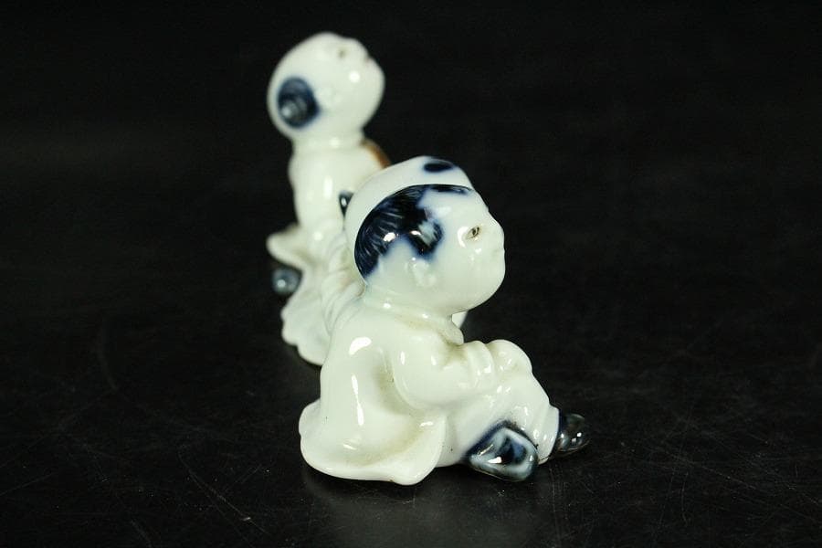 古平戸 唐子 筆架 文房具 時代物(K-YC455)