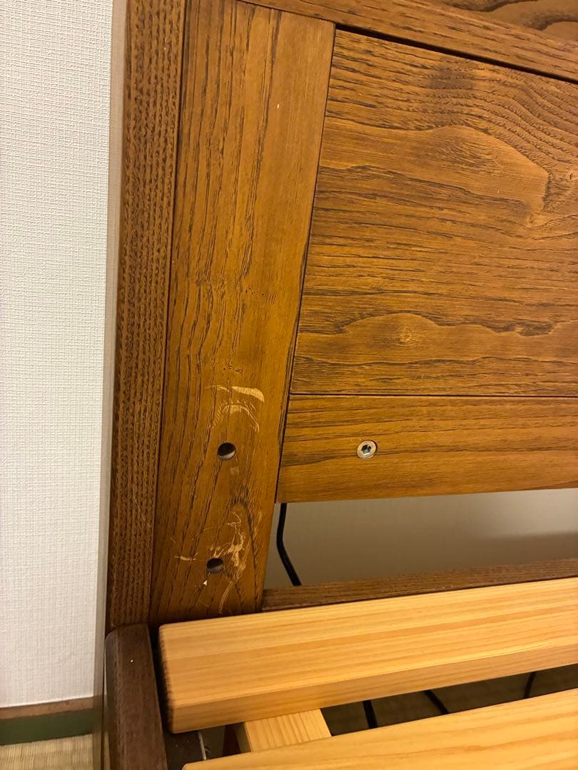 無垢家具　シングルベッドフレーム　栗/檜