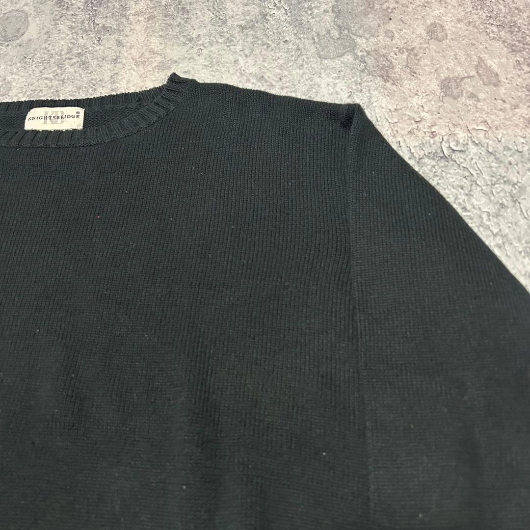 90s Cotton knit KNIGHTSBRIDGE 黒　ランズエンド