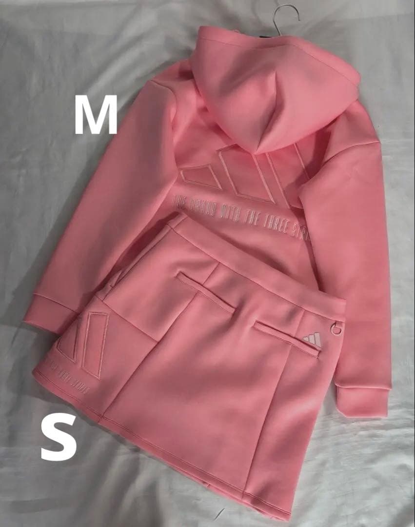 新品adidas ゴルフダンボールニットフーディースカート セット　ビックロゴ