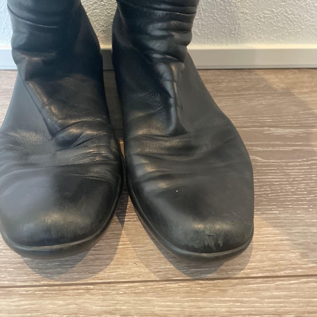 PRADA ブラックレザー ロングブーツ