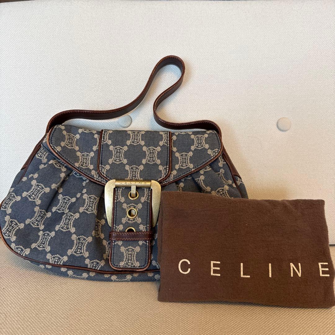 セリーヌ　デニムパリマカダムワンショルダーバッグ