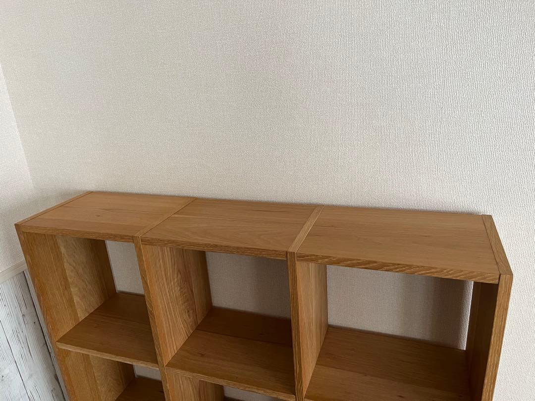 無印良品 スタッキングシェルフ オーク材 3×3 2段引き出し収納セット
