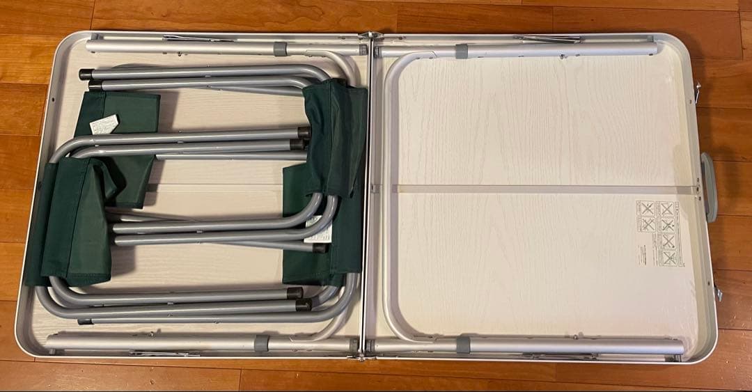 CAPTAIN STAG⭐︎折りたたみテーブルとチェア4人用/高さ調整可