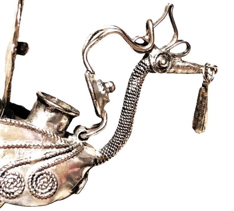 【 シルバー彫金パイプ 】　古美術・阿片煙管　タイ骨董