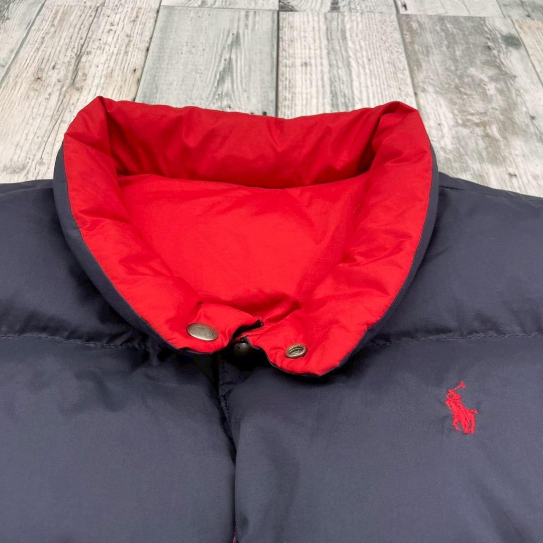 ポロラルフローレン　ダウンベスト L 　リバーシブル(ネイビー/レッド)