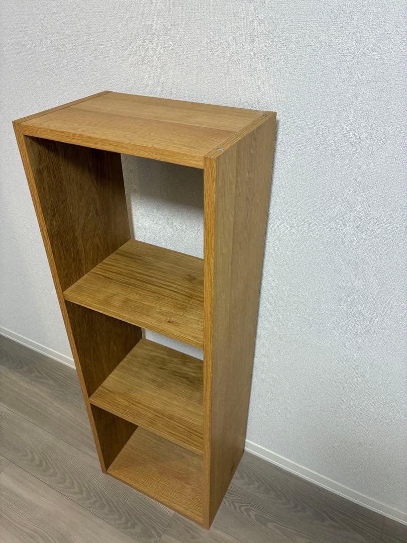 【美品】無印良品スタッキングシェルフ 3段 オーク材