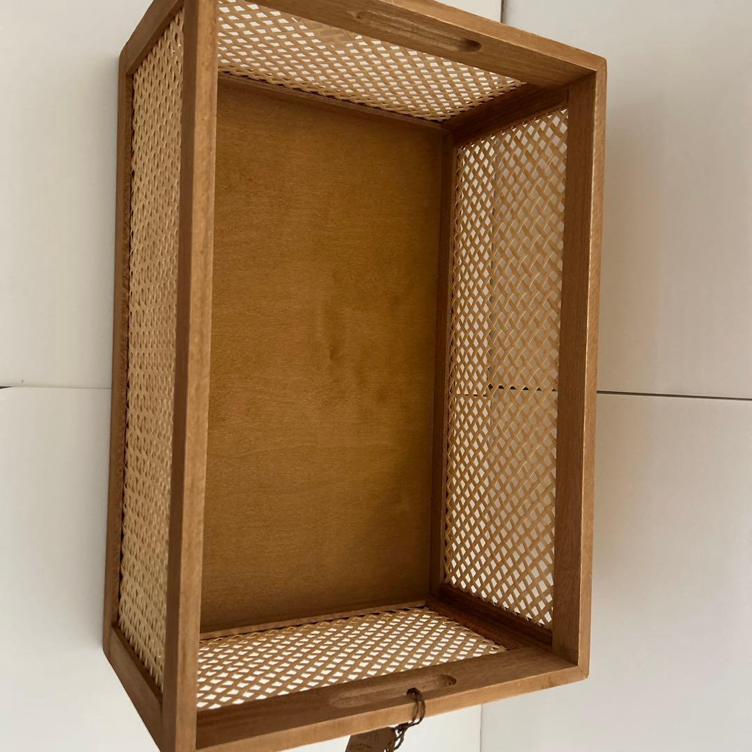 【お買い得3点セット】ナチュラルウッド収納バスケット