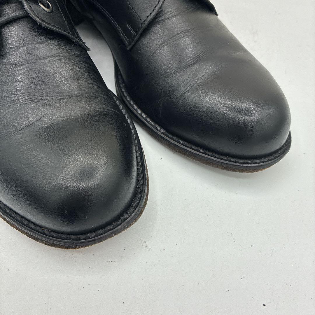 【良品】パドローネ レースアップブーツ サイドジップ 41 ブラック レザー