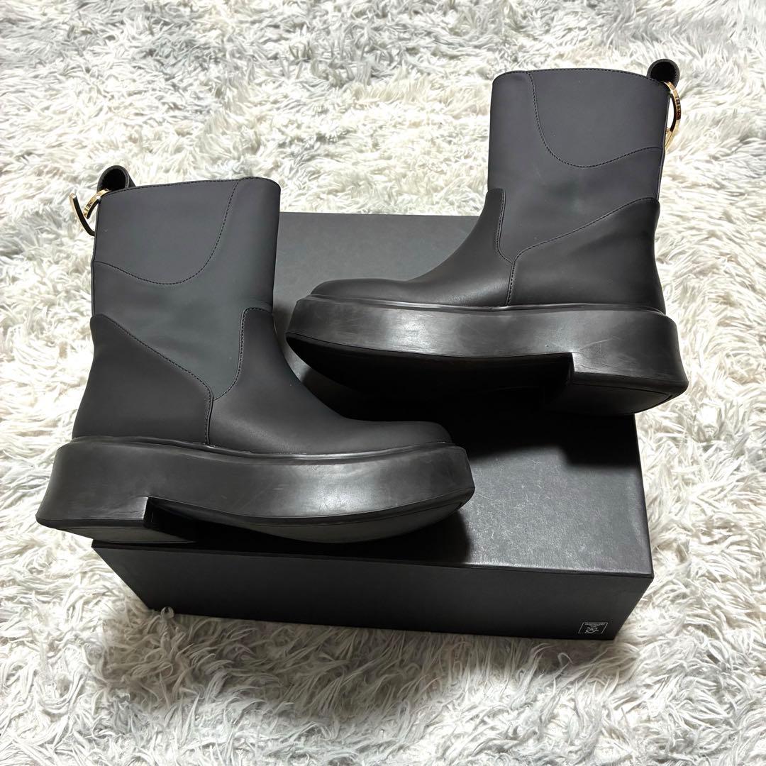 【良品】Purpred 撥水 ラバーブーツBLACK〈定価42,900円〉