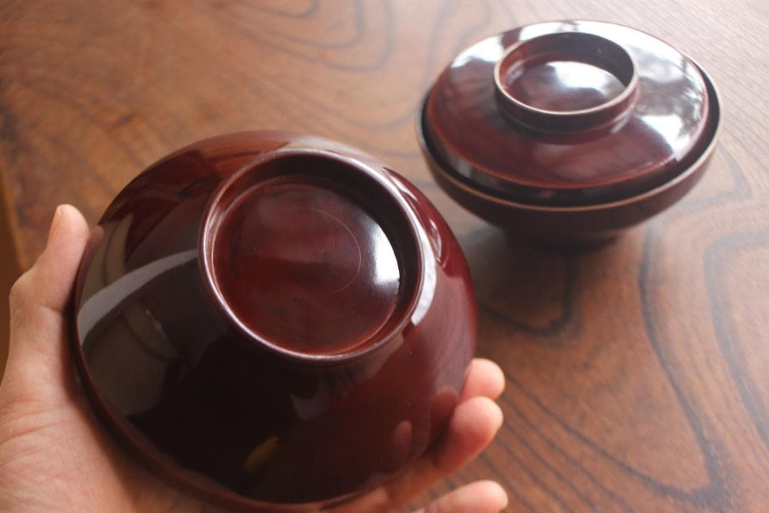 時代逸品！上質紅溜塗に極上高台寺蒔絵の美しいお椀2点（検加賀蒔絵吸物碗蒔絵椀