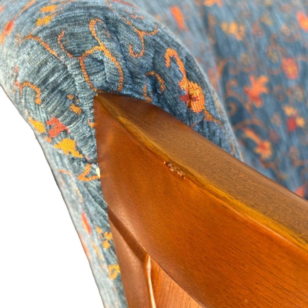 KZ032 【廃盤】三越ブルージュ　カントリーハウス　籐　1Pソファ　小花柄