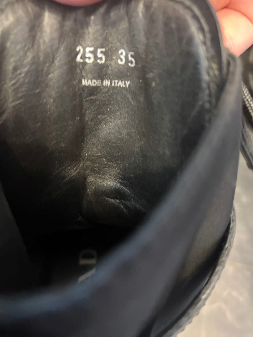 PRADA モノリス ブーツ 22.5 黒 ナイロン×レザー ポーチ付　プラダ