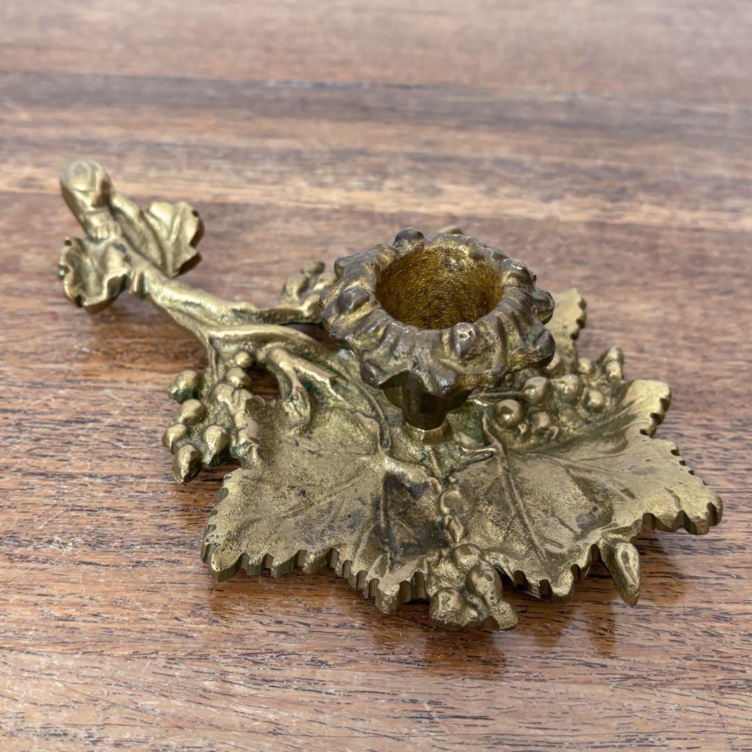 【ドイツ 真鍮製の葡萄キャンドルスタンド】ヴィンテージ