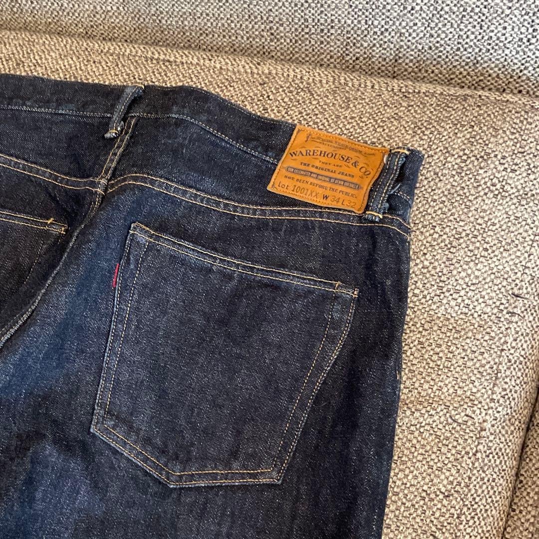 ク*ん様 WAREHOUSE 1001XX　W34　ウェアハウス　黒パッチ　限定