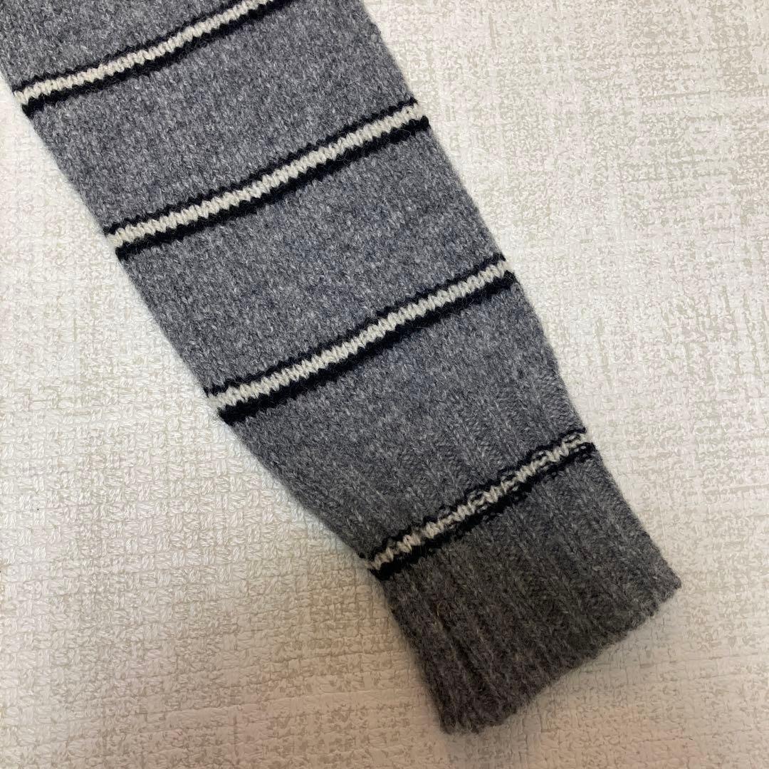 SAINT LAURENT グレー ストライプ セーター　ニット　サンローラン