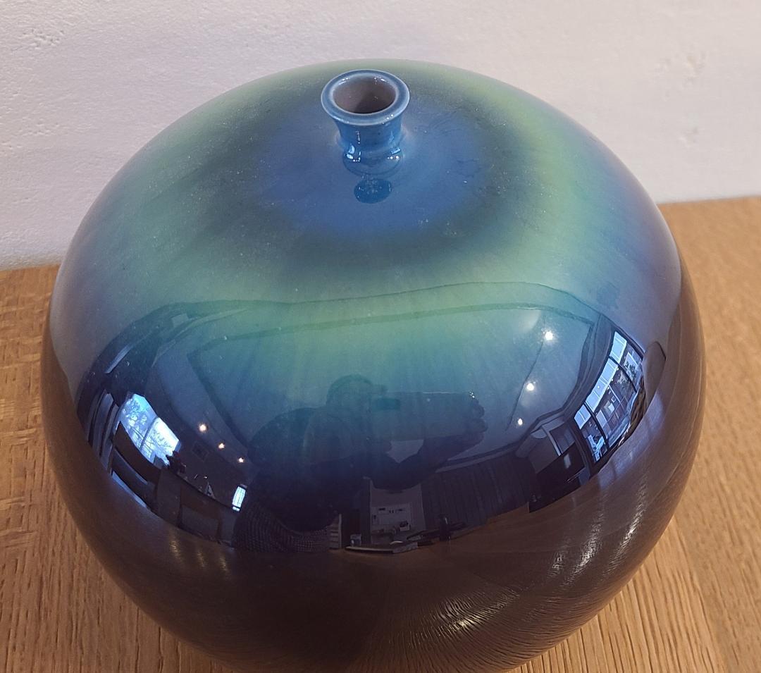 人間国宝 三代 徳田八十吉 耀彩壷 九谷焼 花瓶 共箱