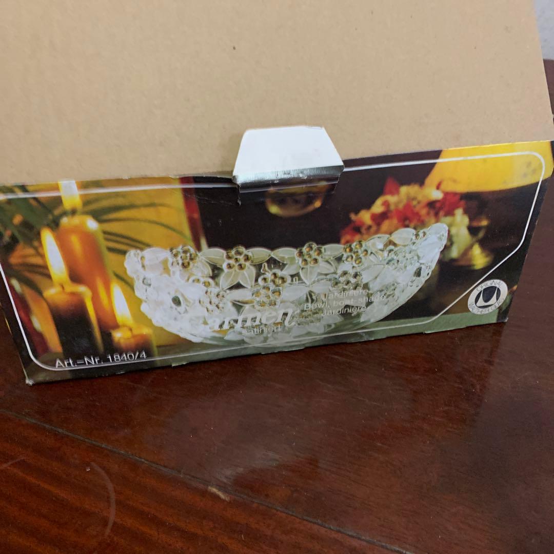 【中古】ガラス製花柄ボウル 1840/419-383