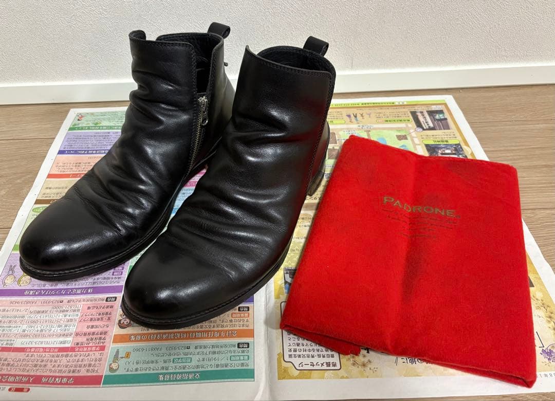 PADRONE 定価約4万円 サイズ42 サイドジップ ショートブーツ