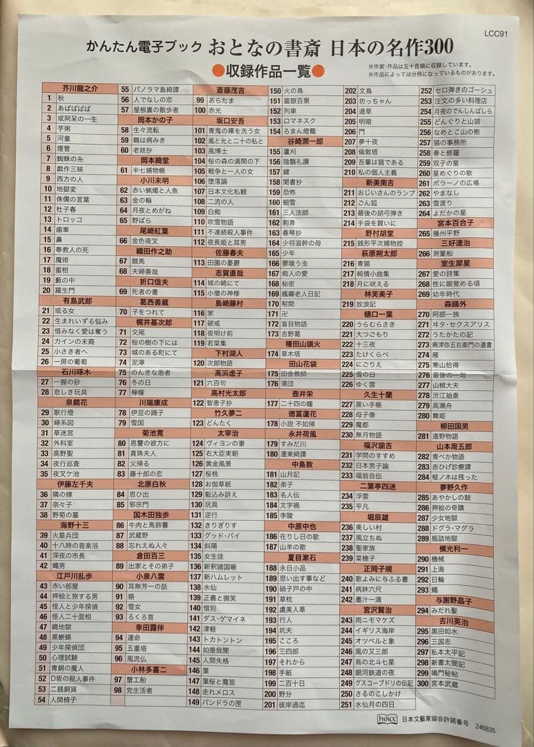 ユーキャン 大人の書斎 日本の名作300 電子ブック