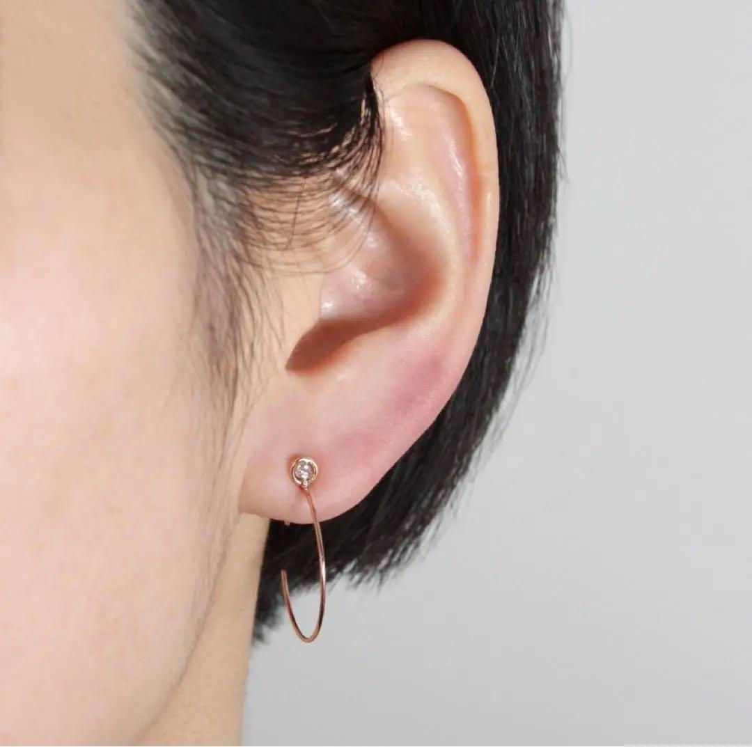 《新品未使用品》CAFCA アイサイト ゴールドフープダイヤピアス