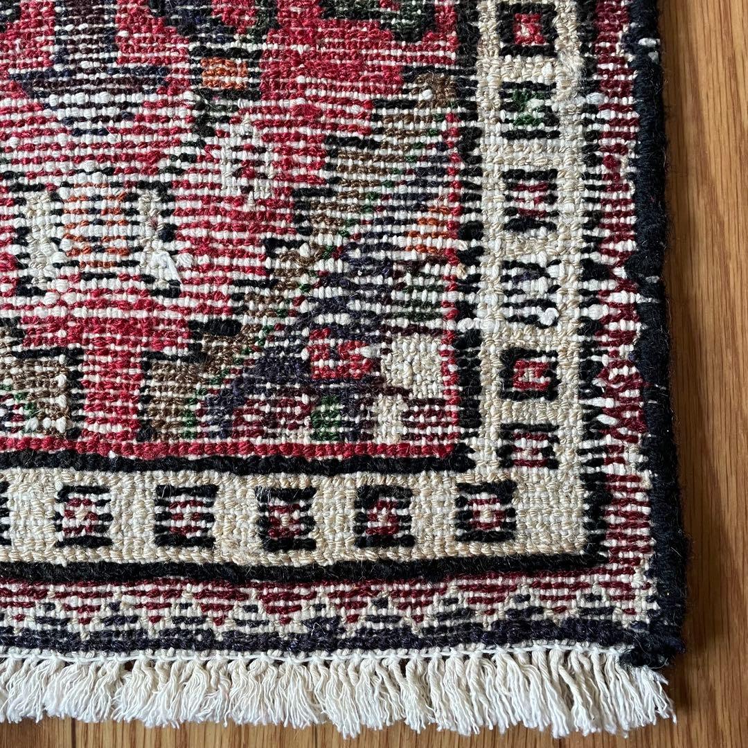 トライバルラグ ハマダン産 本物 ペルシャ絨毯 手織りサイズ 34/56cm