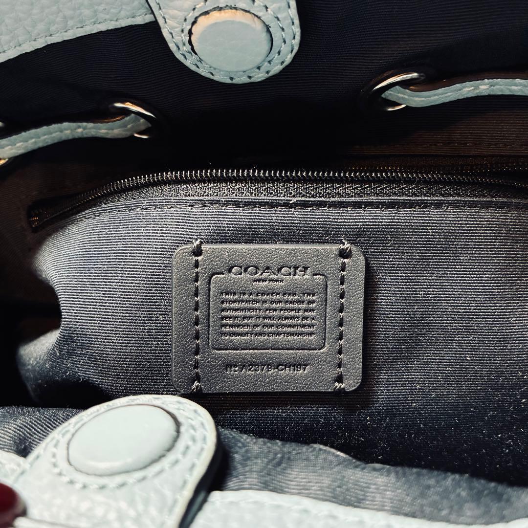【超美品】【COACH】コーチ 2way バッグ ハンドバッグ ライトブルー