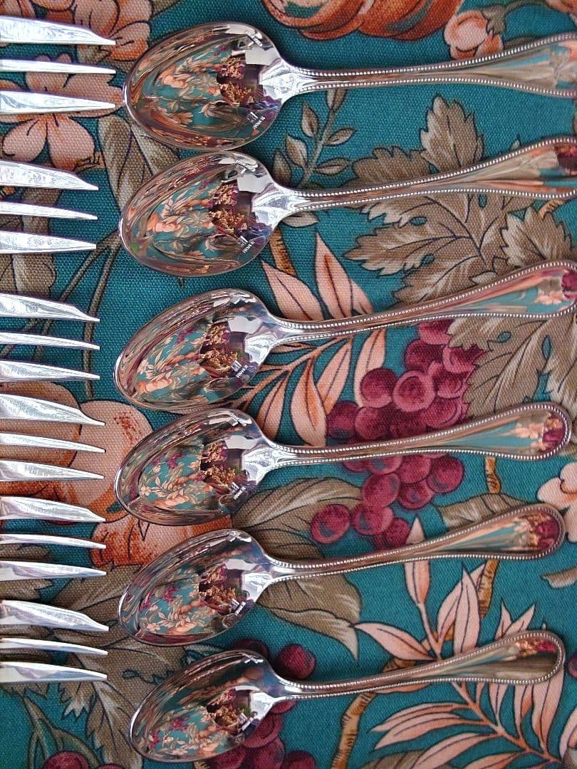 クリストフル パール コーヒースプーン6本 ケーキフォーク6本 合計12点