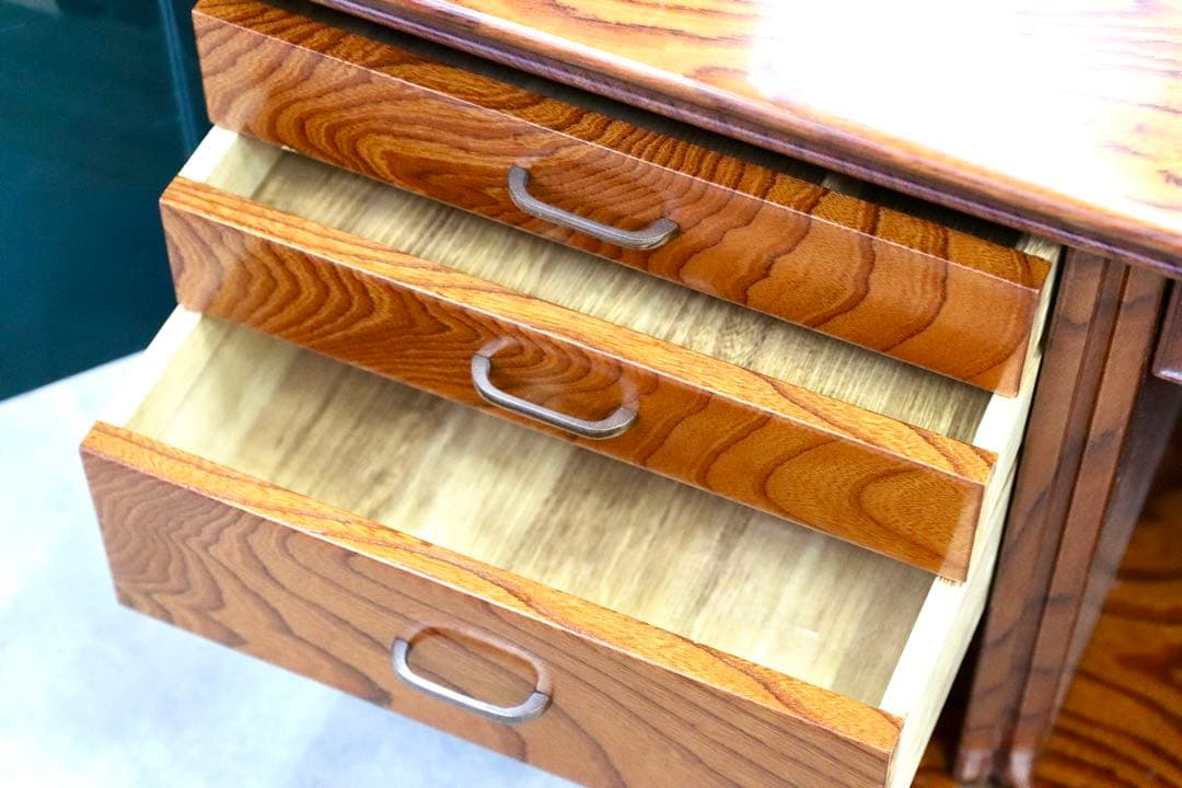 GMHK436○マツダ家具 最高級 ドレッサー 鏡台 三面鏡 欅材 和家具 和