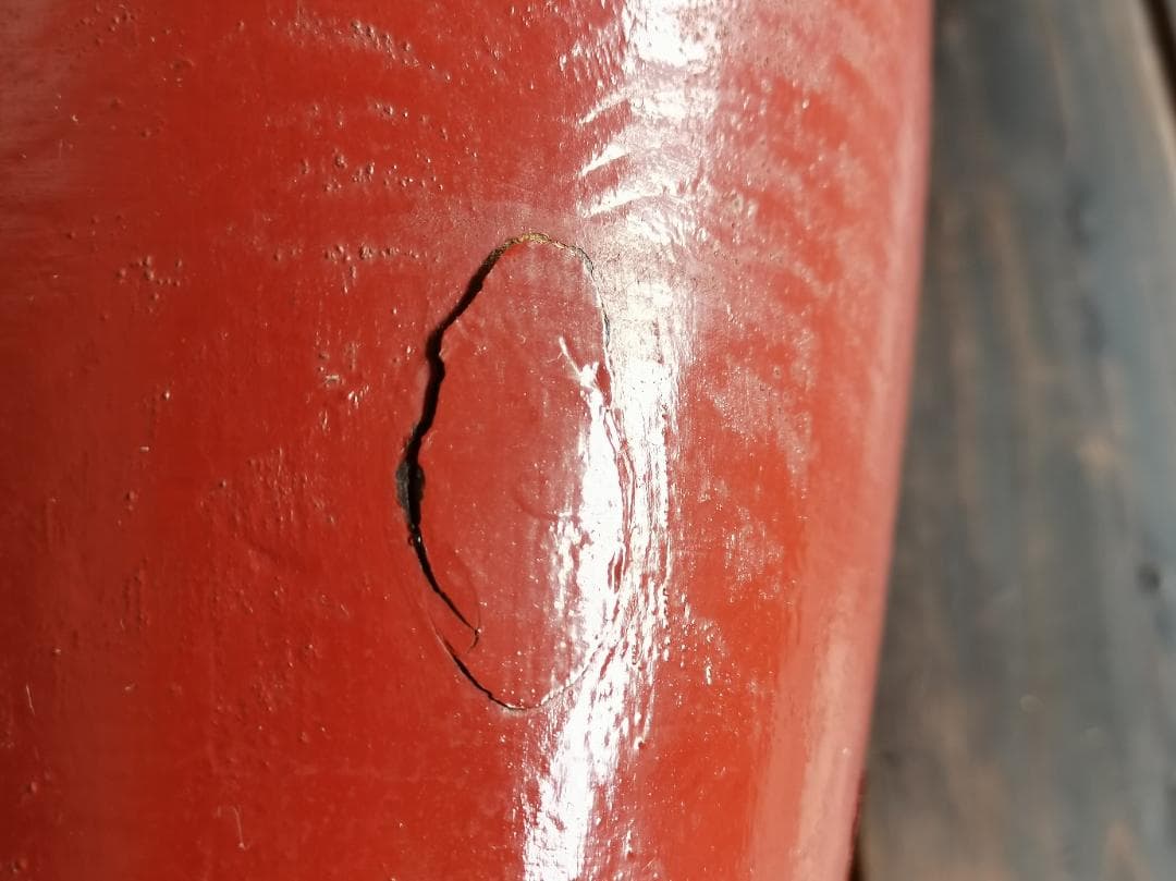 朱塗　木製　大型花瓶　花生　5.5㎏