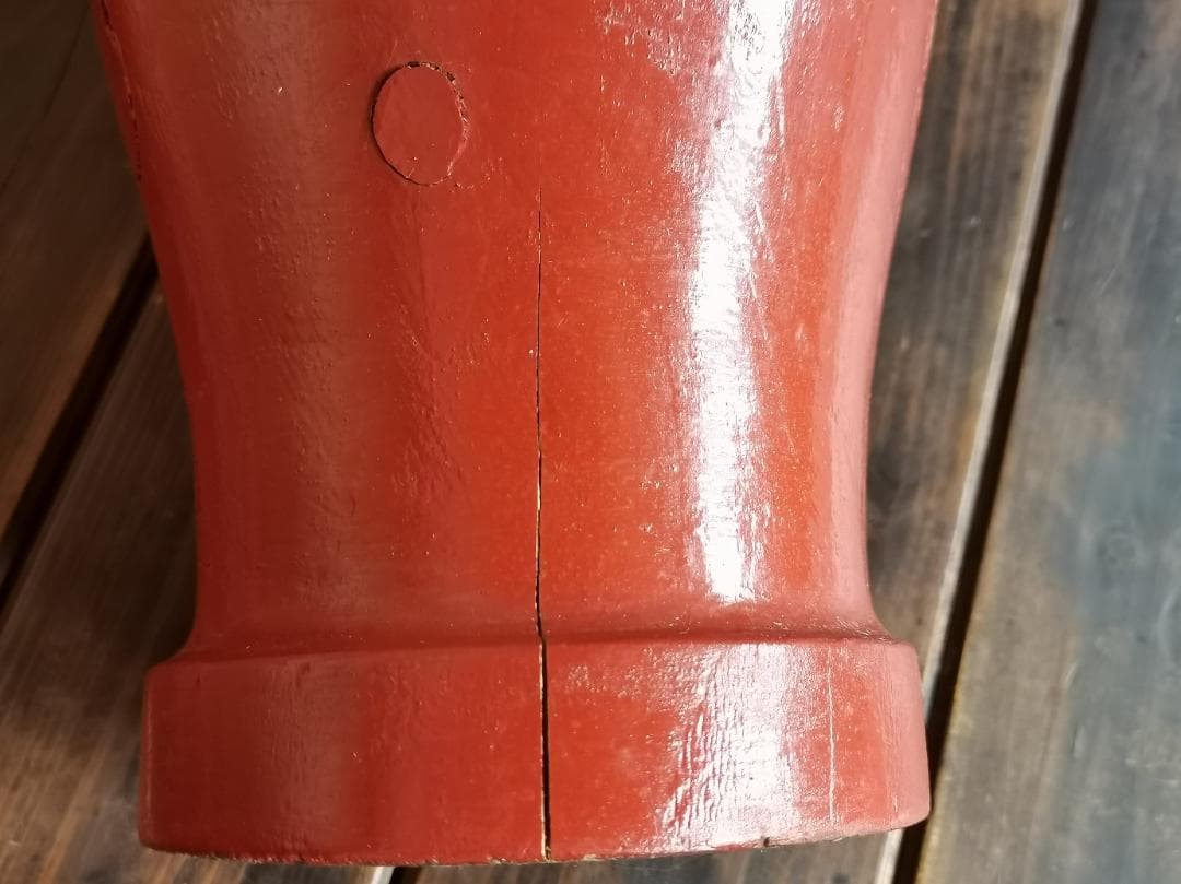 朱塗　木製　大型花瓶　花生　5.5㎏