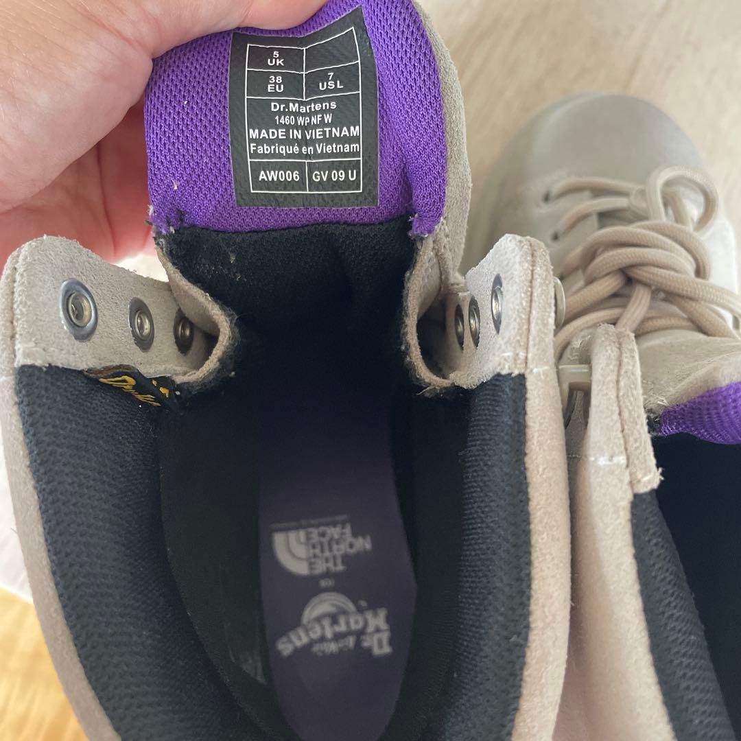 ドクターマーチン　ノースフェイスパープルレーベルブーツ　24センチ