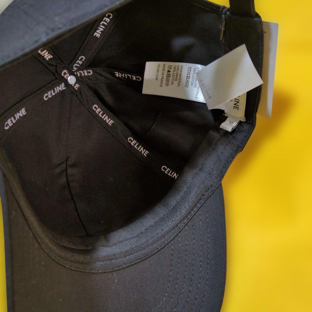 CELINE 刺繍ロゴ ブラックキャップ