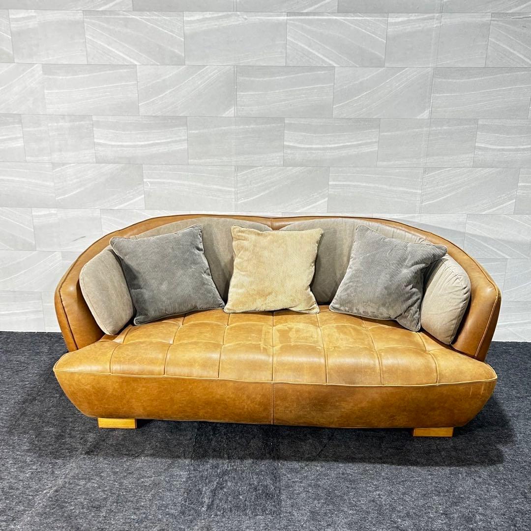 クラッシュゲート ソファ 2.5人掛け SLTオーカー 革張り 家具 d4714