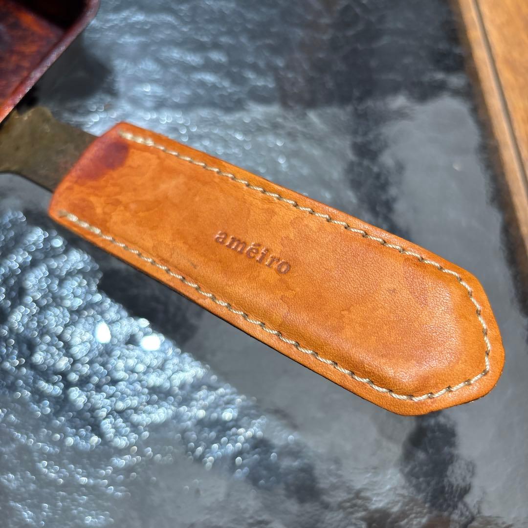 améiro 銅製 卵焼き器 レザーの取手カバー付き【IH不可】