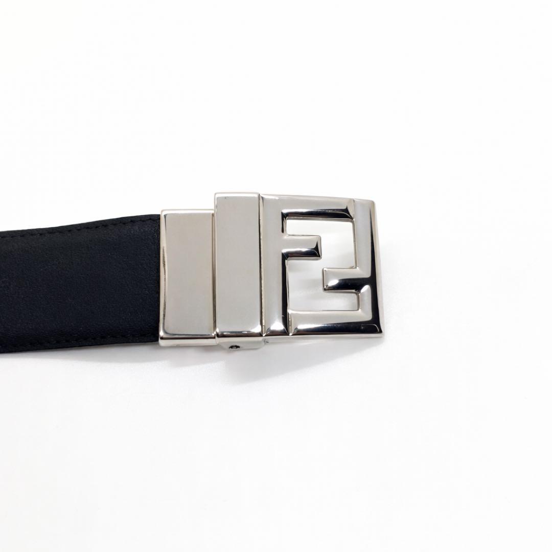 【極美品】FENDI フェンディ　ベルト　Fロゴ　ブラック　レザー