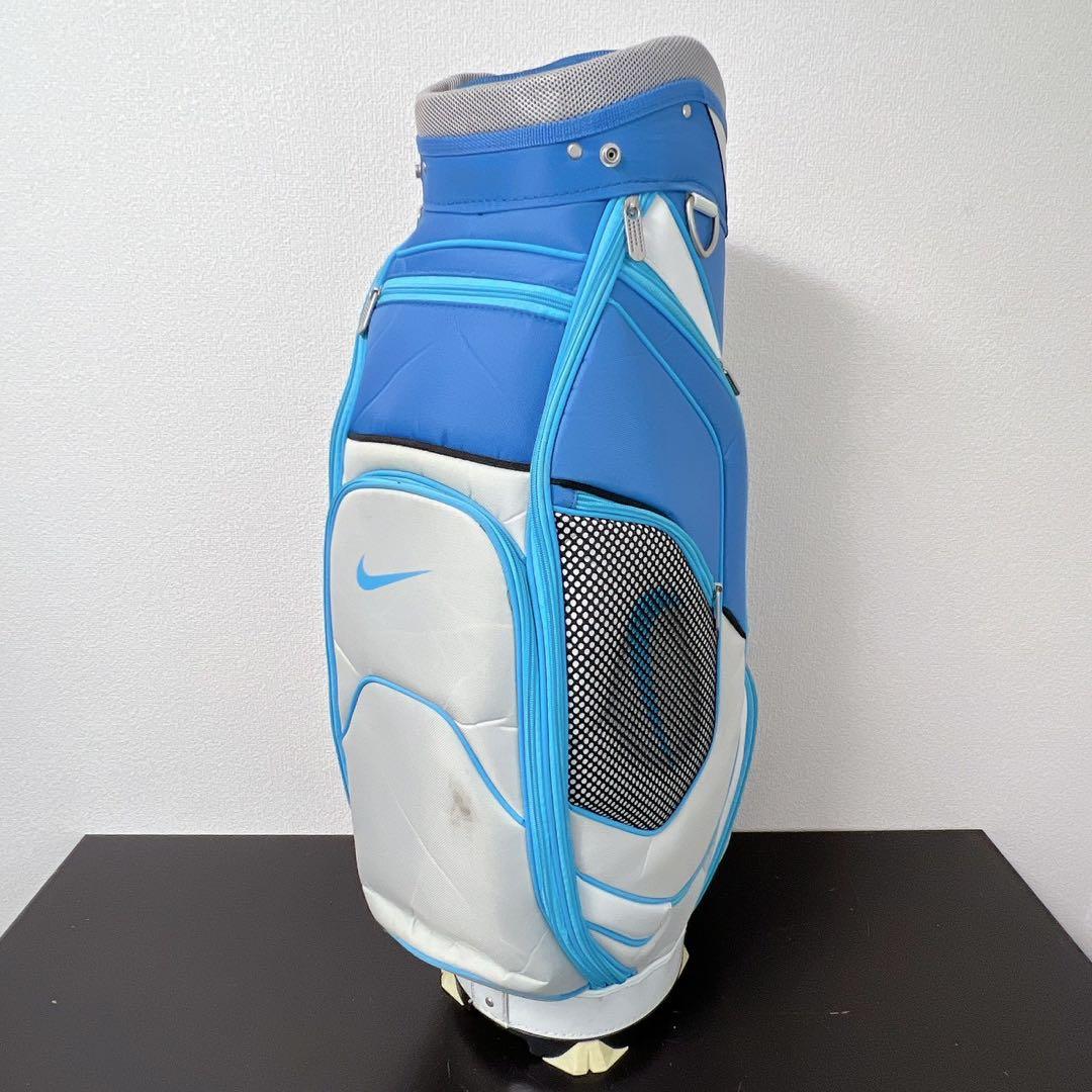 希少 NIKE ナイキ キャディバッグ 6分割 ブルー ホワイトゴルフバッグ軽量