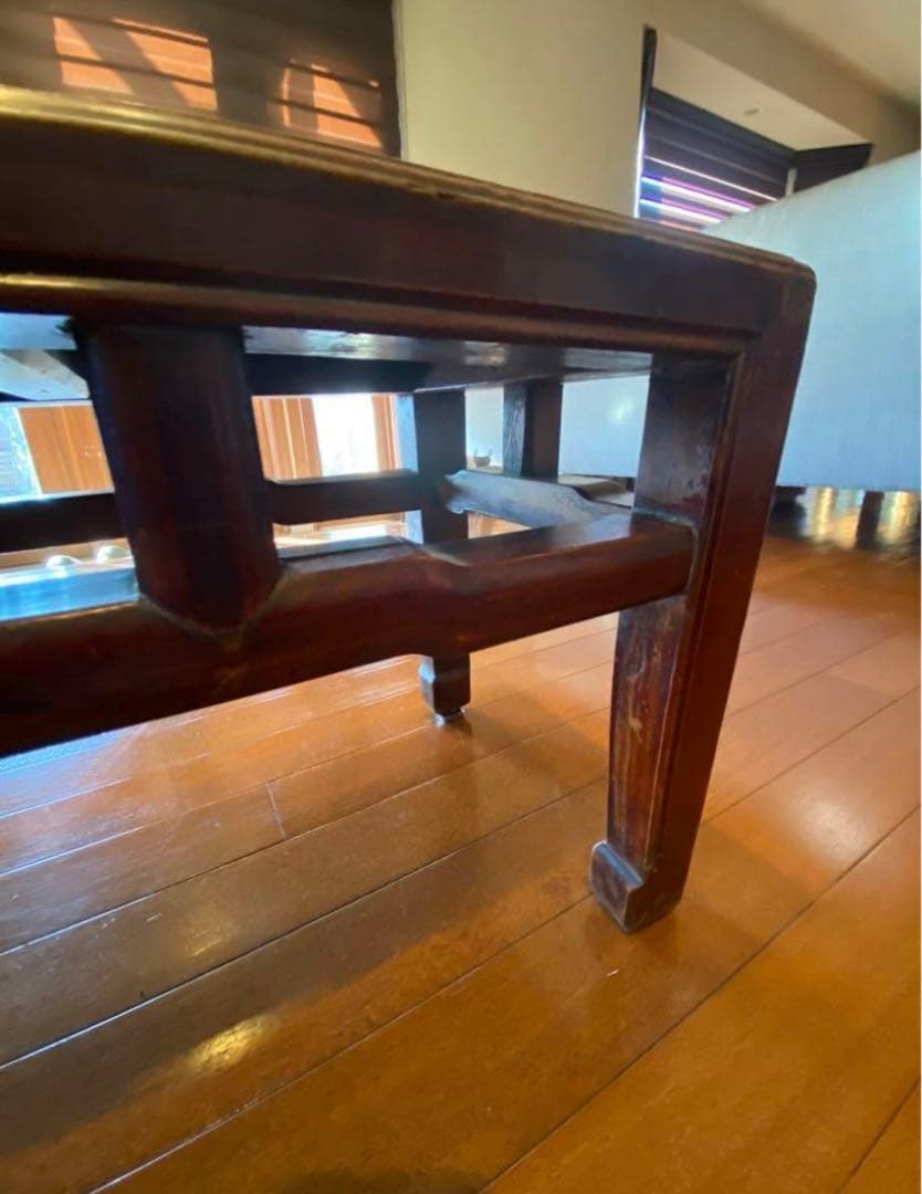 中国骨董家具　長椅子　無垢材　飾り台　オブジェ